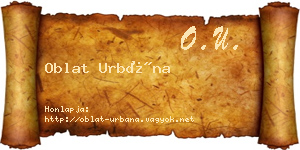 Oblat Urbána névjegykártya